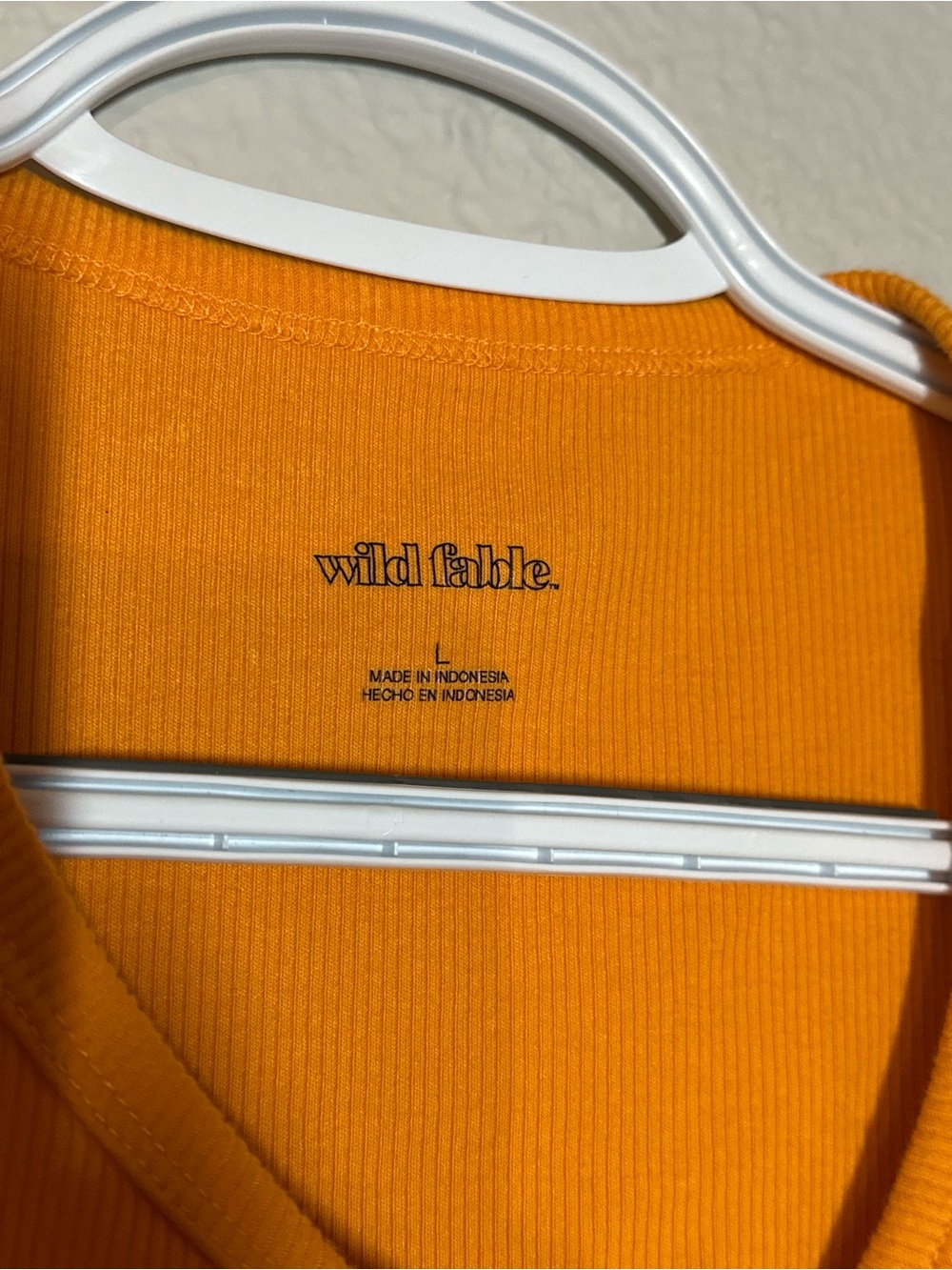 Orange Ribbed Cropped Tank Top - Picture 3 of 3